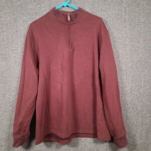 George Quarter Zip Sweater Soft Brown Pullover Long Sleeve Men's XL/XG 48-46